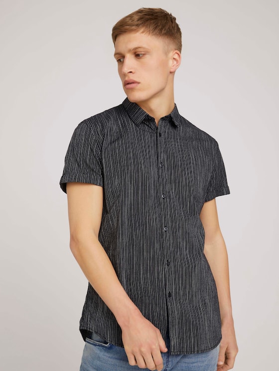 Kurzarmhemd mit Streifenmuster - Männer - black and white stripe Kurzarmhemd mit Streifenmuster - Männer - black and white stripe - 5 - TOM TAILOR Denim