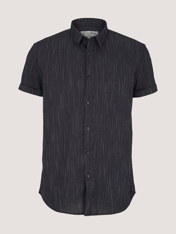 Kurzarmhemd mit Streifenmuster - Männer - black and white stripe Kurzarmhemd mit Streifenmuster - Männer - black and white stripe - 7 - TOM TAILOR Denim