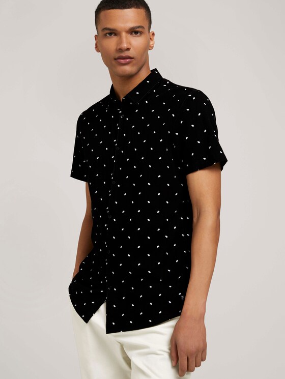 overhemd met korte mouwen en palmprint - Mannen - black mini palm leaf print overhemd met korte mouwen en palmprint - Mannen - black mini palm leaf print - 5 - TOM TAILOR Denim