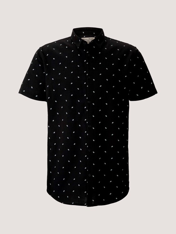 overhemd met korte mouwen en palmprint - Mannen - black mini palm leaf print overhemd met korte mouwen en palmprint - Mannen - black mini palm leaf print - 7 - TOM TAILOR Denim