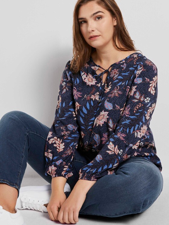 Bluse mit Blumenmuster - Frauen - navy floral design Bluse mit Blumenmuster - Frauen - navy floral design - 5 - My True Me