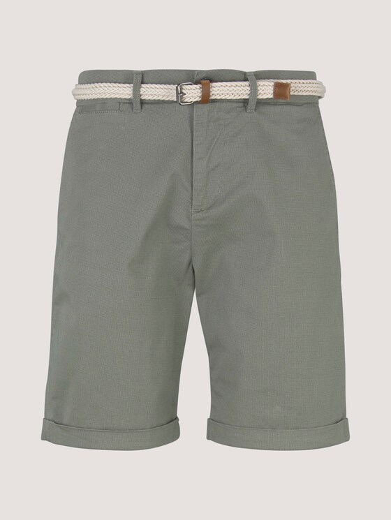 Gemusterte Chino Shorts mit Gürtel - Männer - khaki small square print Gemusterte Chino Shorts mit Gürtel - Männer - khaki small square print - 7 - TOM TAILOR Denim