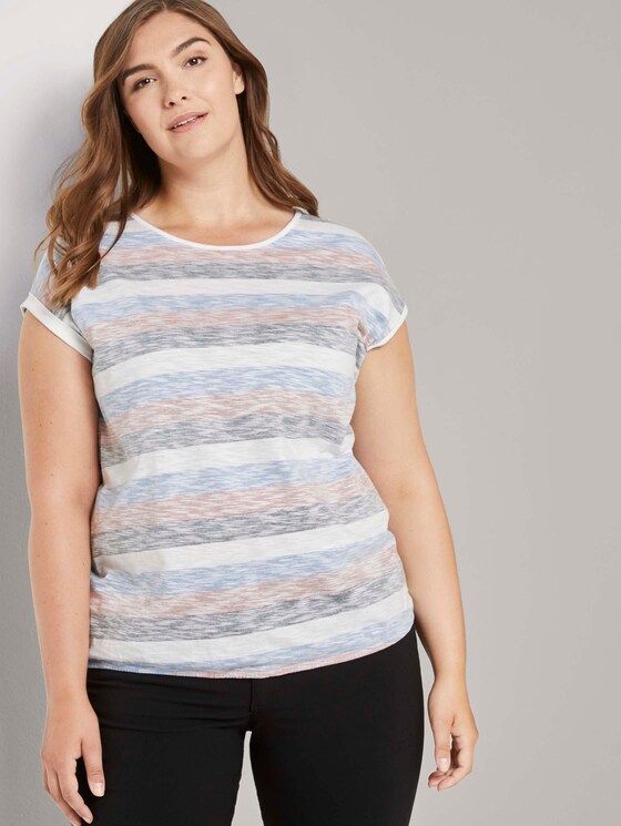 Gestreiftes T-Shirt aus Bio-Baumwolle - Frauen - blue multicolor stripe Gestreiftes T-Shirt aus Bio-Baumwolle - Frauen - blue multicolor stripe - 5 - My True Me