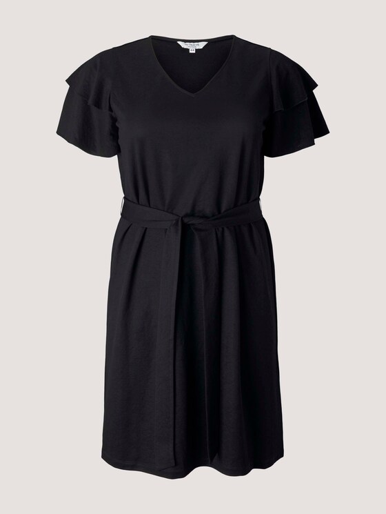 Curvy - Midikleid mit Volant-Ärmeln - Frauen - deep black Curvy - Midikleid mit Volant-Ärmeln - Frauen - deep black - 7 - My True Me