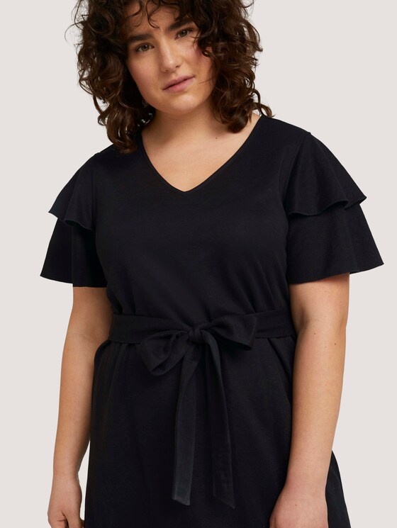 Curvy - Midikleid mit Volant-Ärmeln - Frauen - deep black Curvy - Midikleid mit Volant-Ärmeln - Frauen - deep black - 9 - My True Me
