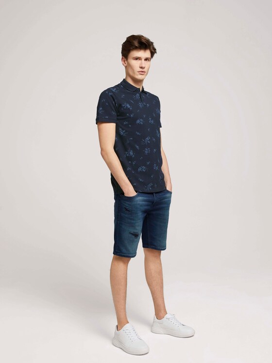 gemustertes Poloshirt - Männer - navy tonal shred flower print gemustertes Poloshirt - Männer - navy tonal shred flower print - 3 - TOM TAILOR Denim