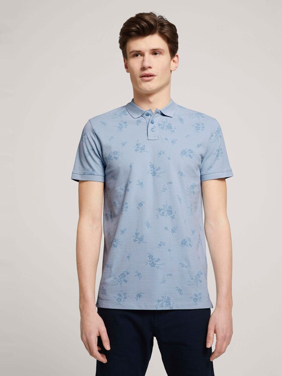 gemustertes Poloshirt - Männer - blue shredded flower print gemustertes Poloshirt - Männer - blue shredded flower print - 1 - TOM TAILOR Denim