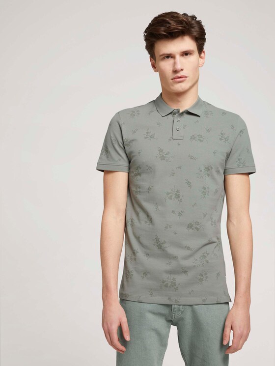 gemustertes Poloshirt - Männer - olive shredded flower print gemustertes Poloshirt - Männer - olive shredded flower print - 1 - TOM TAILOR Denim
