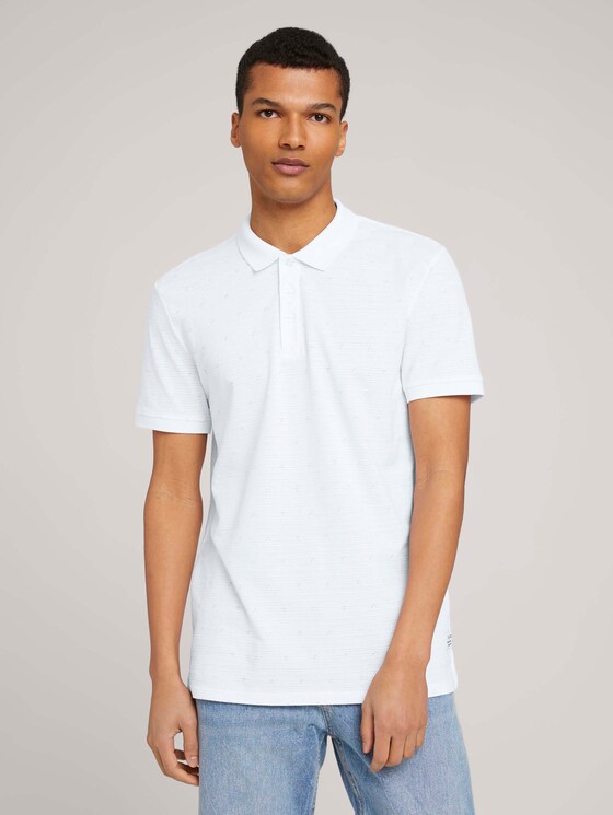 gemustertes Poloshirt - Männer - white dot triangle print gemustertes Poloshirt - Männer - white dot triangle print - 1 - TOM TAILOR Denim