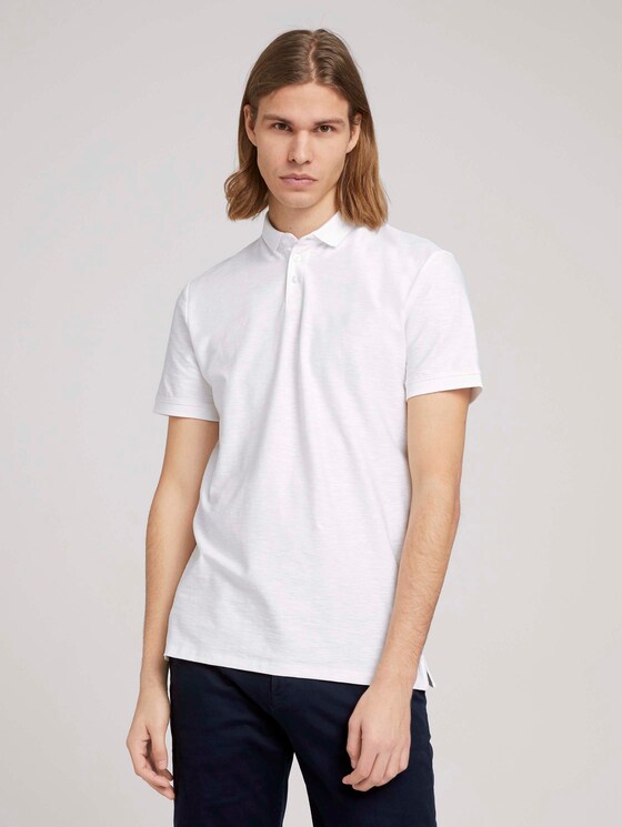 Poloshirt in Melange Optik - Männer - White Poloshirt in Melange Optik - Männer - White - 1 - TOM TAILOR Denim