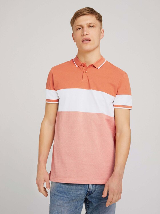 Poloshirt mit Streifenmuster - Männer - orange lobster Poloshirt mit Streifenmuster - Männer - orange lobster - 1 - TOM TAILOR Denim