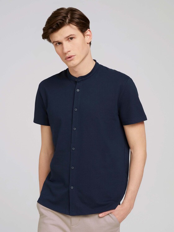 Kurzarmhemd mit Stehkragen - Männer - Sky Captain Blue Kurzarmhemd mit Stehkragen - Männer - Sky Captain Blue - 1 - TOM TAILOR Denim
