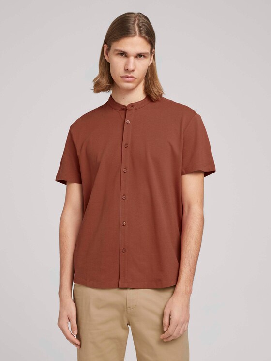 Kurzarmhemd mit Stehkragen - Männer - Goji Orange Kurzarmhemd mit Stehkragen - Männer - Goji Orange - 1 - TOM TAILOR Denim