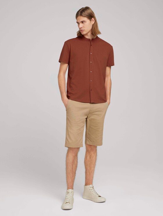 Kurzarmhemd mit Stehkragen - Männer - Goji Orange Kurzarmhemd mit Stehkragen - Männer - Goji Orange - 3 - TOM TAILOR Denim