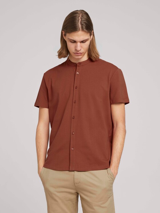 Kurzarmhemd mit Stehkragen - Männer - Goji Orange Kurzarmhemd mit Stehkragen - Männer - Goji Orange - 5 - TOM TAILOR Denim