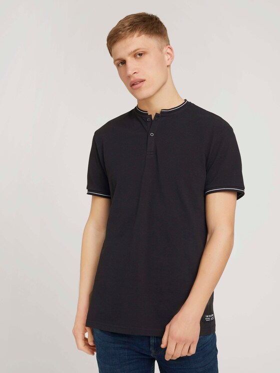 Poloshirt mit Strehkragen - Männer - Black Poloshirt mit Strehkragen - Männer - Black - 1 - TOM TAILOR Denim