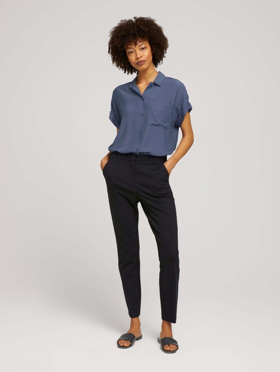 kurzärmlige Hemdbluse - Frauen - Vintage Indigo Blue kurzärmlige Hemdbluse - Frauen - Vintage Indigo Blue - 3 - Mine to five