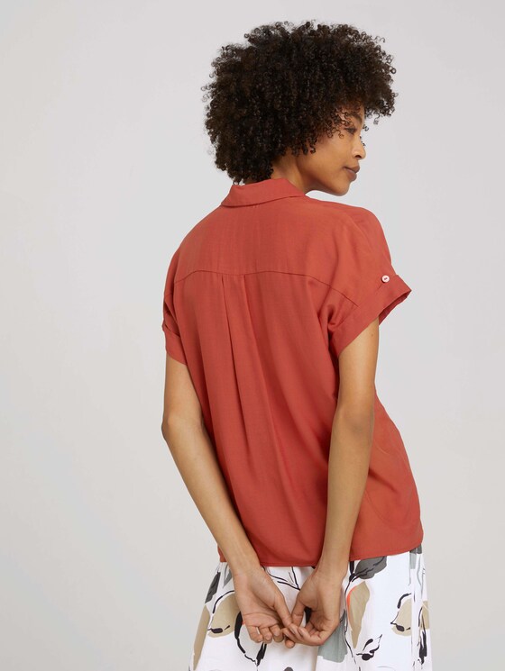 kurzärmlige Hemdbluse - Frauen - Rooibos Orange kurzärmlige Hemdbluse - Frauen - Rooibos Orange - 2 - Mine to five