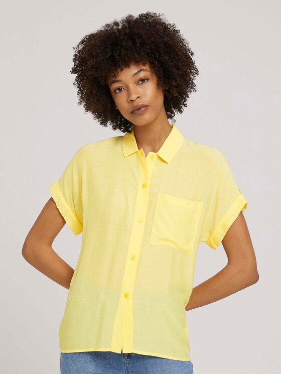 kurzärmlige Hemdbluse - Frauen - mellow yellow kurzärmlige Hemdbluse - Frauen - mellow yellow - 1 - Mine to five