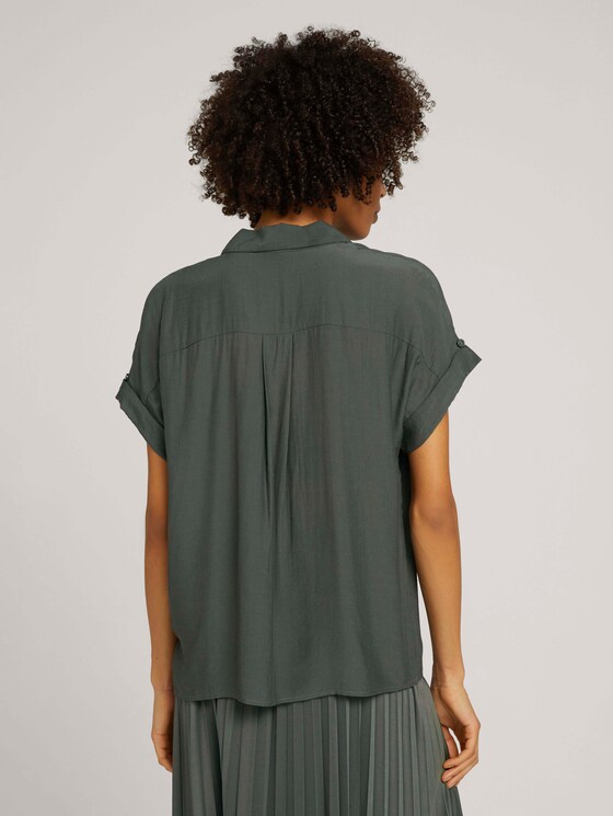 kurzärmlige Hemdbluse - Frauen - deep leaf green kurzärmlige Hemdbluse - Frauen - deep leaf green - 2 - Mine to five