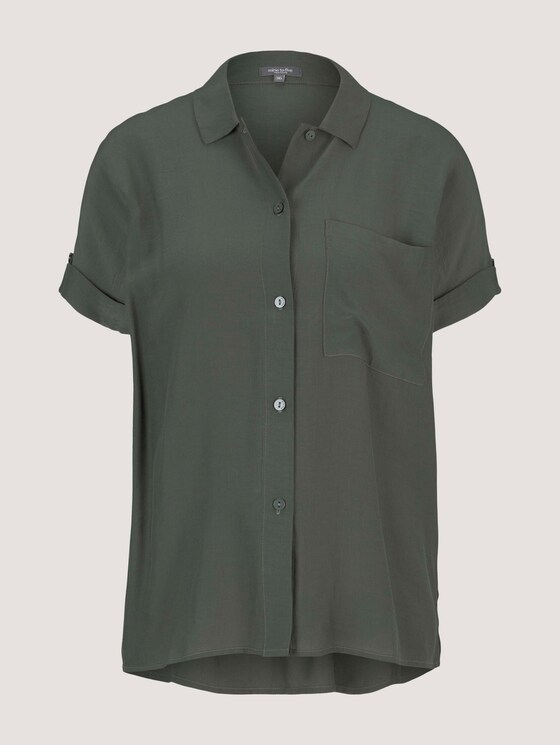 kurzärmlige Hemdbluse - Frauen - deep leaf green kurzärmlige Hemdbluse - Frauen - deep leaf green - 7 - Mine to five