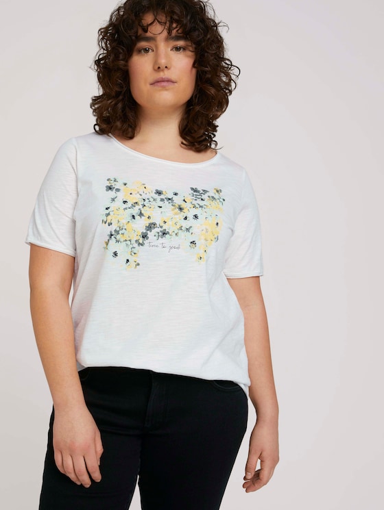 Print T-Shirt mit Bio-Baumwolle - Frauen - Whisper White Print T-Shirt mit Bio-Baumwolle - Frauen - Whisper White - 5 - My True Me