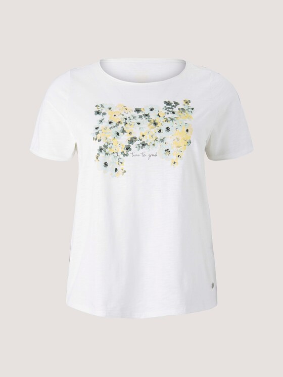 Print T-Shirt mit Bio-Baumwolle - Frauen - Whisper White Print T-Shirt mit Bio-Baumwolle - Frauen - Whisper White - 7 - My True Me