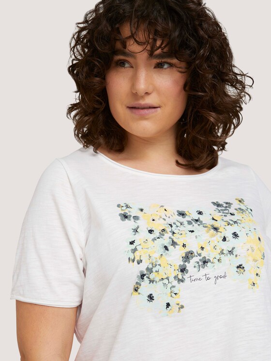 Print T-Shirt mit Bio-Baumwolle - Frauen - Whisper White Print T-Shirt mit Bio-Baumwolle - Frauen - Whisper White - 9 - My True Me