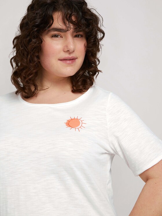Print T-Shirt mit Bio-Baumwolle - Frauen - Off White Print T-Shirt mit Bio-Baumwolle - Frauen - Off White - 9 - My True Me