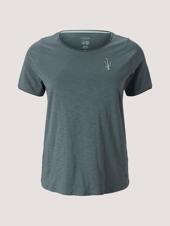 Print T-Shirt mit Bio-Baumwolle - Frauen - washed jasper green Print T-Shirt mit Bio-Baumwolle - Frauen - washed jasper green - 7 - My True Me