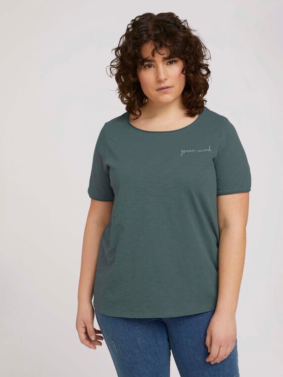 Print T-Shirt mit Bio-Baumwolle - Frauen - smart dark green Print T-Shirt mit Bio-Baumwolle - Frauen - smart dark green - 1 - My True Me
