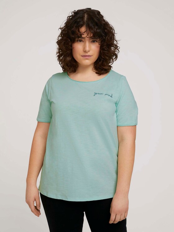 Print T-Shirt mit Bio-Baumwolle - Frauen - pale mint Print T-Shirt mit Bio-Baumwolle - Frauen - pale mint - 1 - My True Me