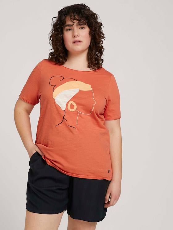 t-shirt with a print made of organic cotton - Women - sundown coral - 5 - My True Me