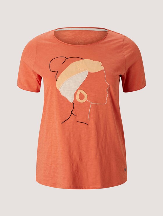 t-shirt with a print made of organic cotton - Women - sundown coral t-shirt with a print made of organic cotton - Women - sundown coral - 7 - My True Me