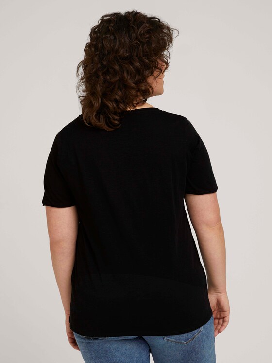 Print T-Shirt mit Bio-Baumwolle - Frauen - Black Print T-Shirt mit Bio-Baumwolle - Frauen - Black - 2 - My True Me