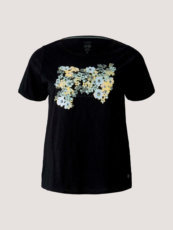 Print T-Shirt mit Bio-Baumwolle - Frauen - Black Print T-Shirt mit Bio-Baumwolle - Frauen - Black - 7 - My True Me