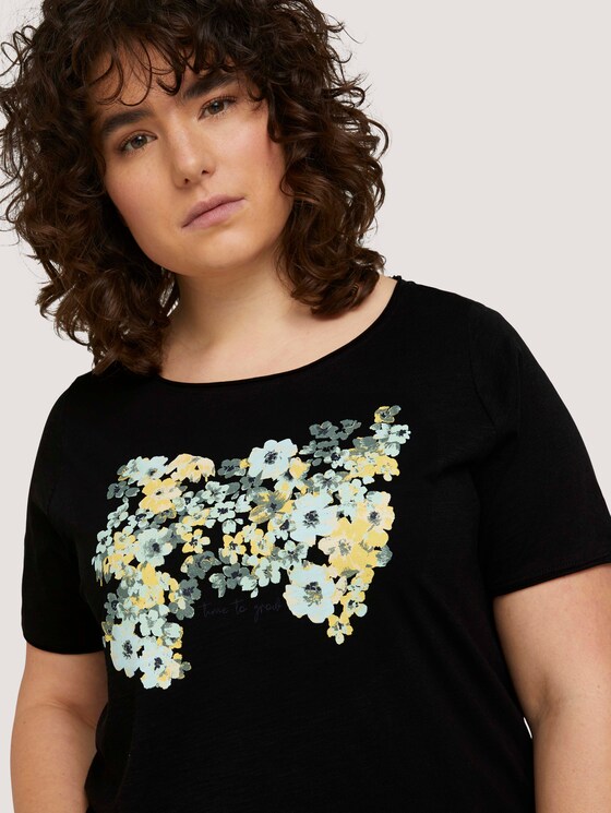 Print T-Shirt mit Bio-Baumwolle - Frauen - Black Print T-Shirt mit Bio-Baumwolle - Frauen - Black - 9 - My True Me