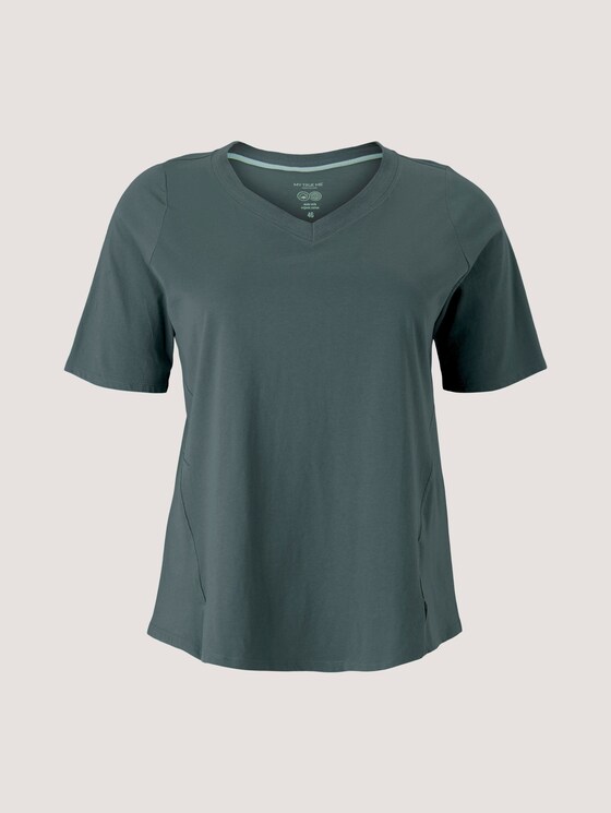 T-Shirt mit V-Ausschnitt aus Bio-Baumwolle - Frauen - washed jasper green T-Shirt mit V-Ausschnitt aus Bio-Baumwolle - Frauen - washed jasper green - 7 - My True Me