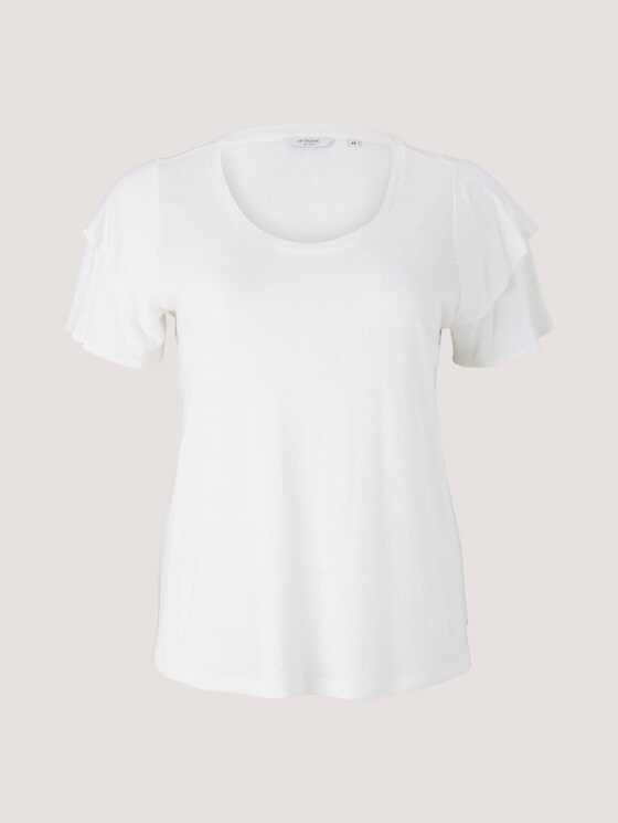 T-Shirt mit Rüschenärmel - Frauen - Whisper White T-Shirt mit Rüschenärmel - Frauen - Whisper White - 7 - My True Me