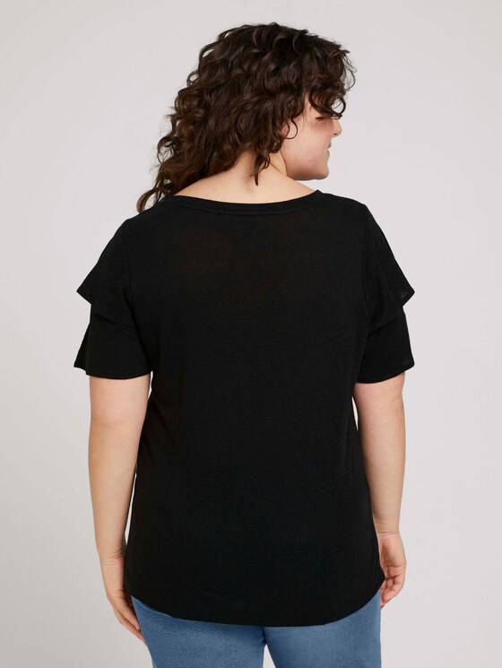 T-Shirt mit Rüschenärmel - Frauen - deep black T-Shirt mit Rüschenärmel - Frauen - deep black - 2 - My True Me