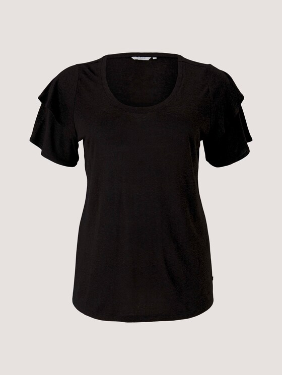 T-Shirt mit Rüschenärmel - Frauen - deep black T-Shirt mit Rüschenärmel - Frauen - deep black - 7 - My True Me