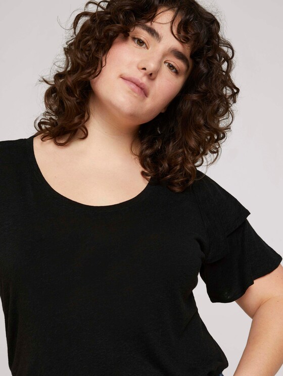 T-Shirt mit Rüschenärmel - Frauen - deep black T-Shirt mit Rüschenärmel - Frauen - deep black - 9 - My True Me