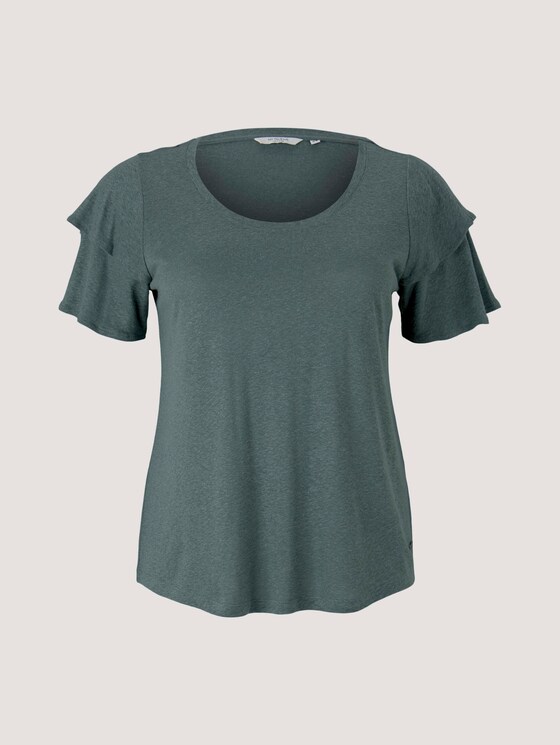 T-Shirt mit Rüschenärmel - Frauen - washed jasper green T-Shirt mit Rüschenärmel - Frauen - washed jasper green - 7 - My True Me
