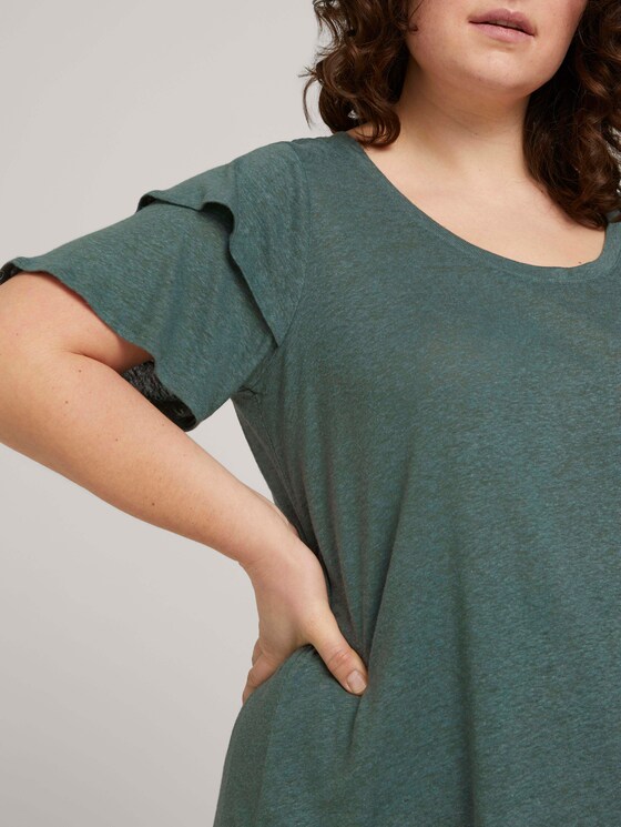 T-Shirt mit Rüschenärmel - Frauen - washed jasper green T-Shirt mit Rüschenärmel - Frauen - washed jasper green - 9 - My True Me