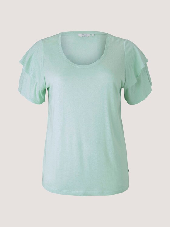 T-Shirt mit Rüschenärmel - Frauen - pale mint T-Shirt mit Rüschenärmel - Frauen - pale mint - 7 - My True Me