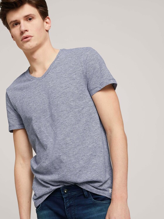 gestreiftes T-Shirt - Männer - navy white yd melange stripe gestreiftes T-Shirt - Männer - navy white yd melange stripe - 5 - TOM TAILOR Denim