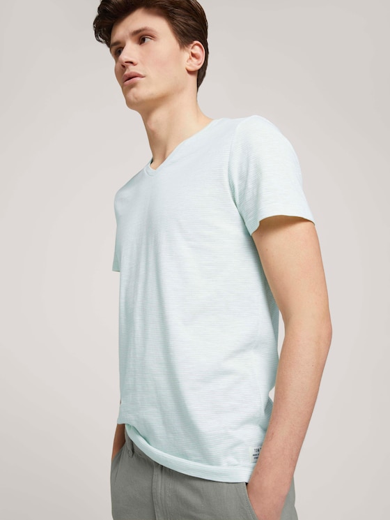 gestreiftes T-Shirt - Männer - mint white yd melange stripe gestreiftes T-Shirt - Männer - mint white yd melange stripe - 5 - TOM TAILOR Denim
