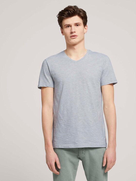 gestreiftes T-Shirt - Männer - olive white yd melange stripe gestreiftes T-Shirt - Männer - olive white yd melange stripe - 1 - TOM TAILOR Denim