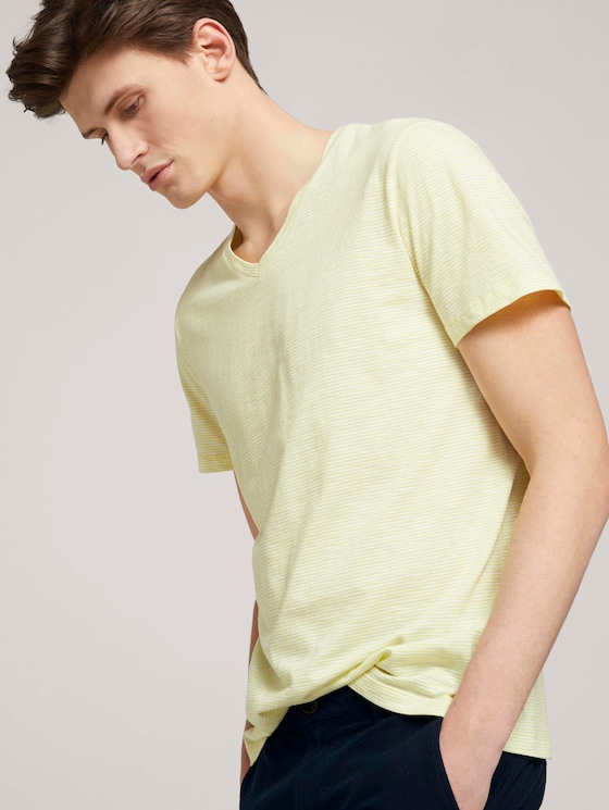 gestreiftes T-Shirt - Männer - yellow white yd melange stripe gestreiftes T-Shirt - Männer - yellow white yd melange stripe - 5 - TOM TAILOR Denim