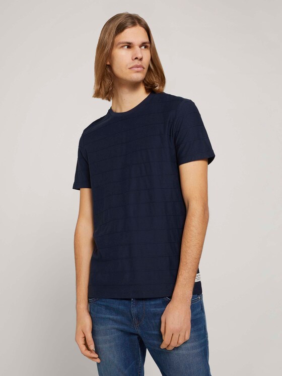 strukturiertes T-Shirt - Männer - Sky Captain Blue strukturiertes T-Shirt - Männer - Sky Captain Blue - 1 - TOM TAILOR Denim